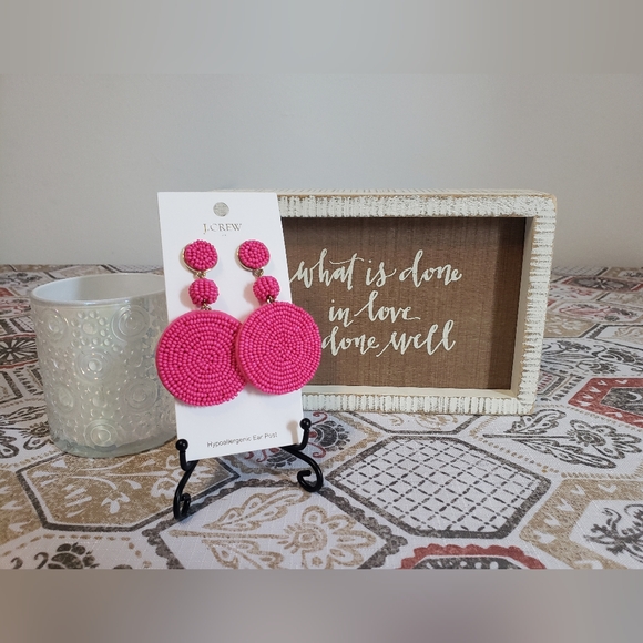 J. Crew Factory Jewelry - JCREW FACTORY  Summer Pink Bead earrings